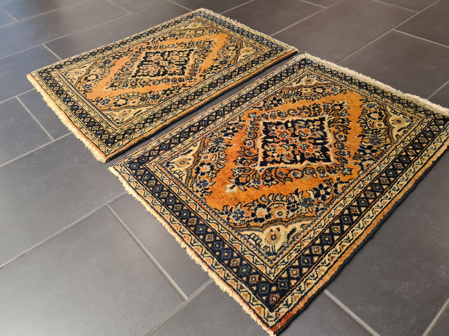 2er Set Orientteppich Perserteppich Handgeknüpfter Us Sarough 77x56cm