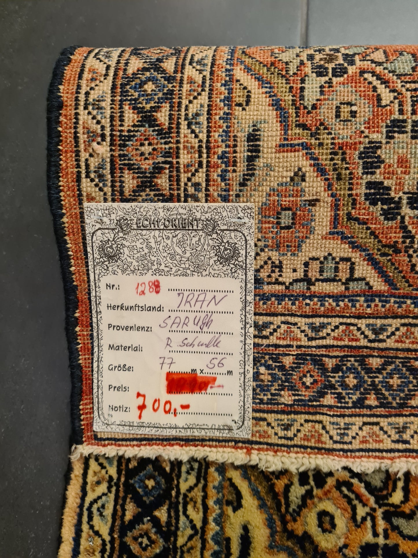 2er Set Orientteppich Perserteppich Handgeknüpfter Us Sarough 77x56cm