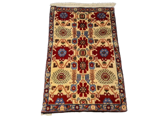 Perserteppich Orientteppich Handgeknüpft Teppich Senneh Bidjar 87x74cm