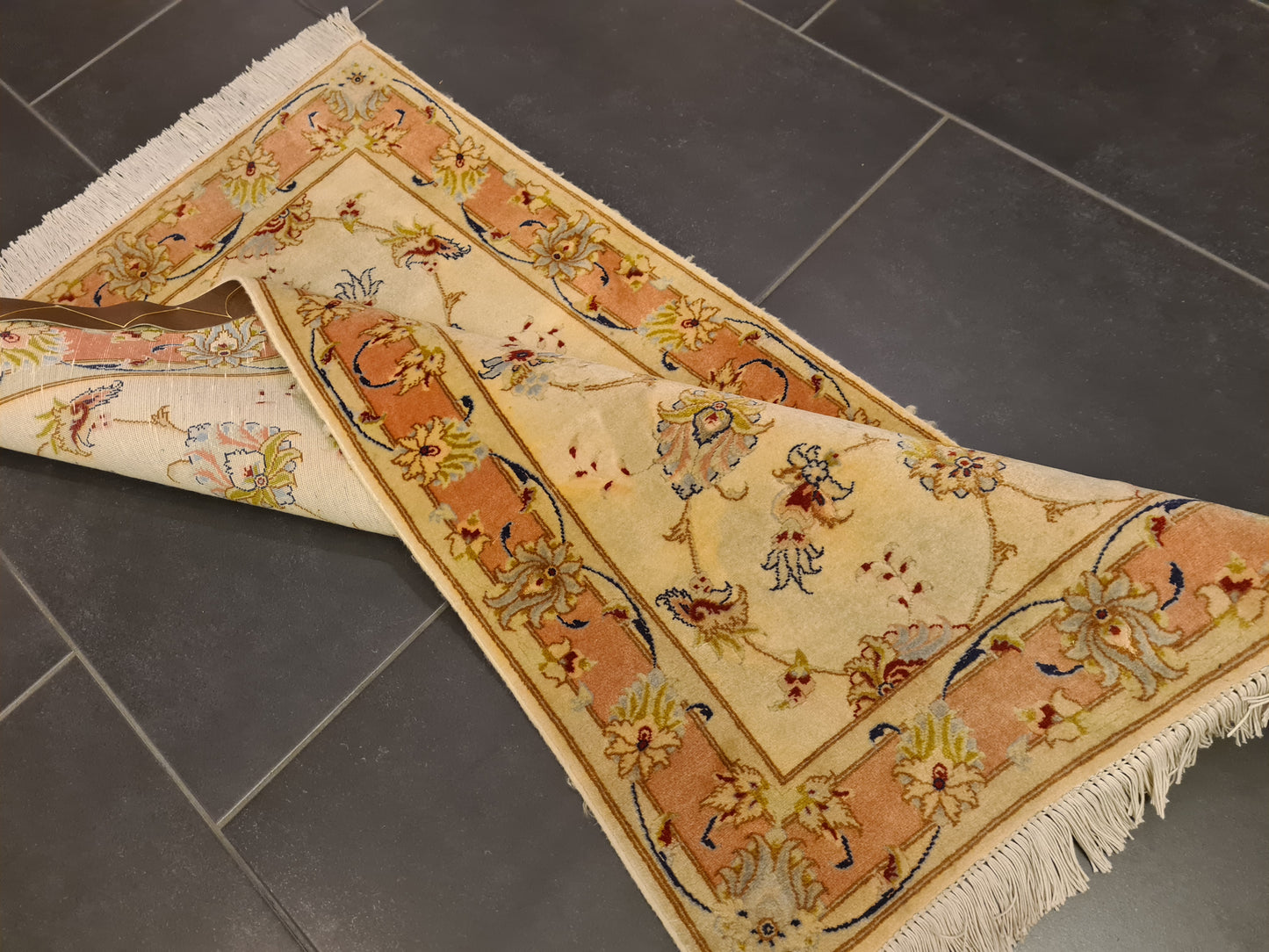 Perser Teppich Täbris 50 Raj Handgeknüpfter Seidenteppich 125x75cm