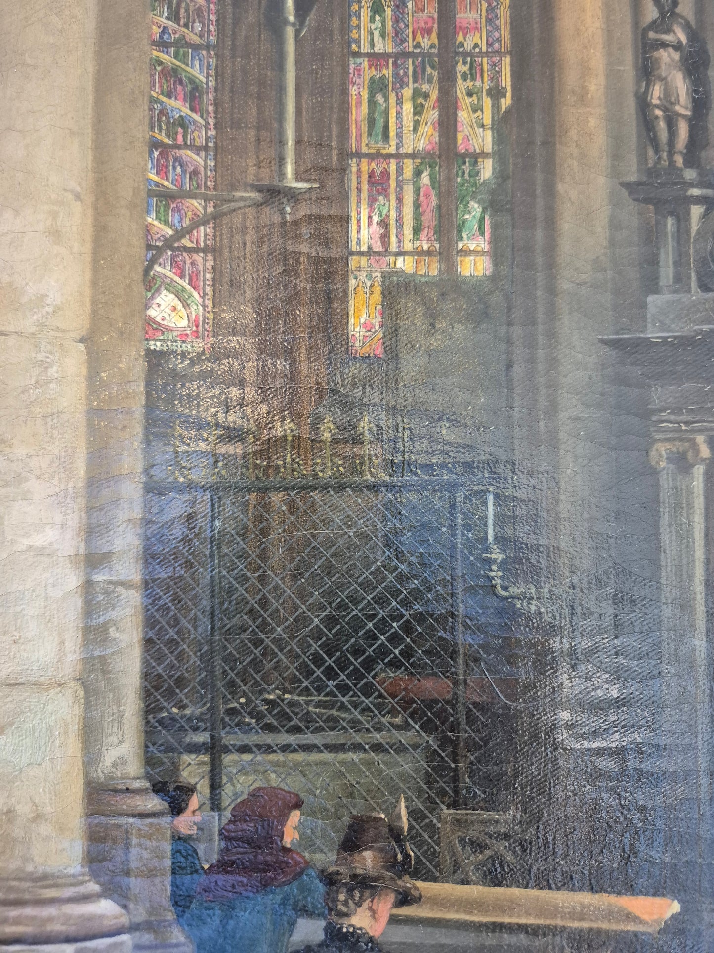 Theodor Groll (1857-1913) Ölgemälde Interior Kölner Dom 1888 93x73cm