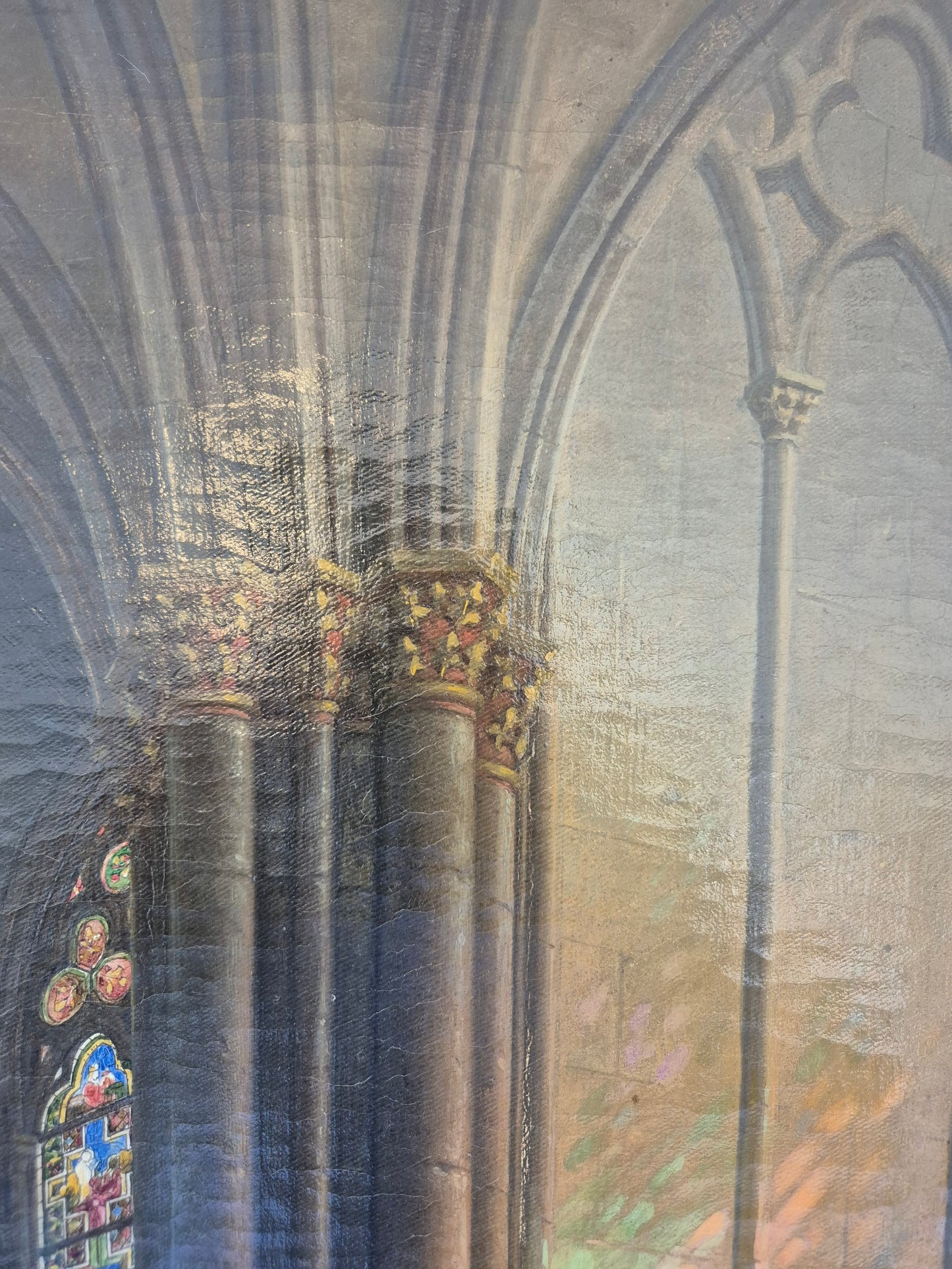 Theodor Groll (1857-1913) Ölgemälde Interior Kölner Dom 1888 93x73cm