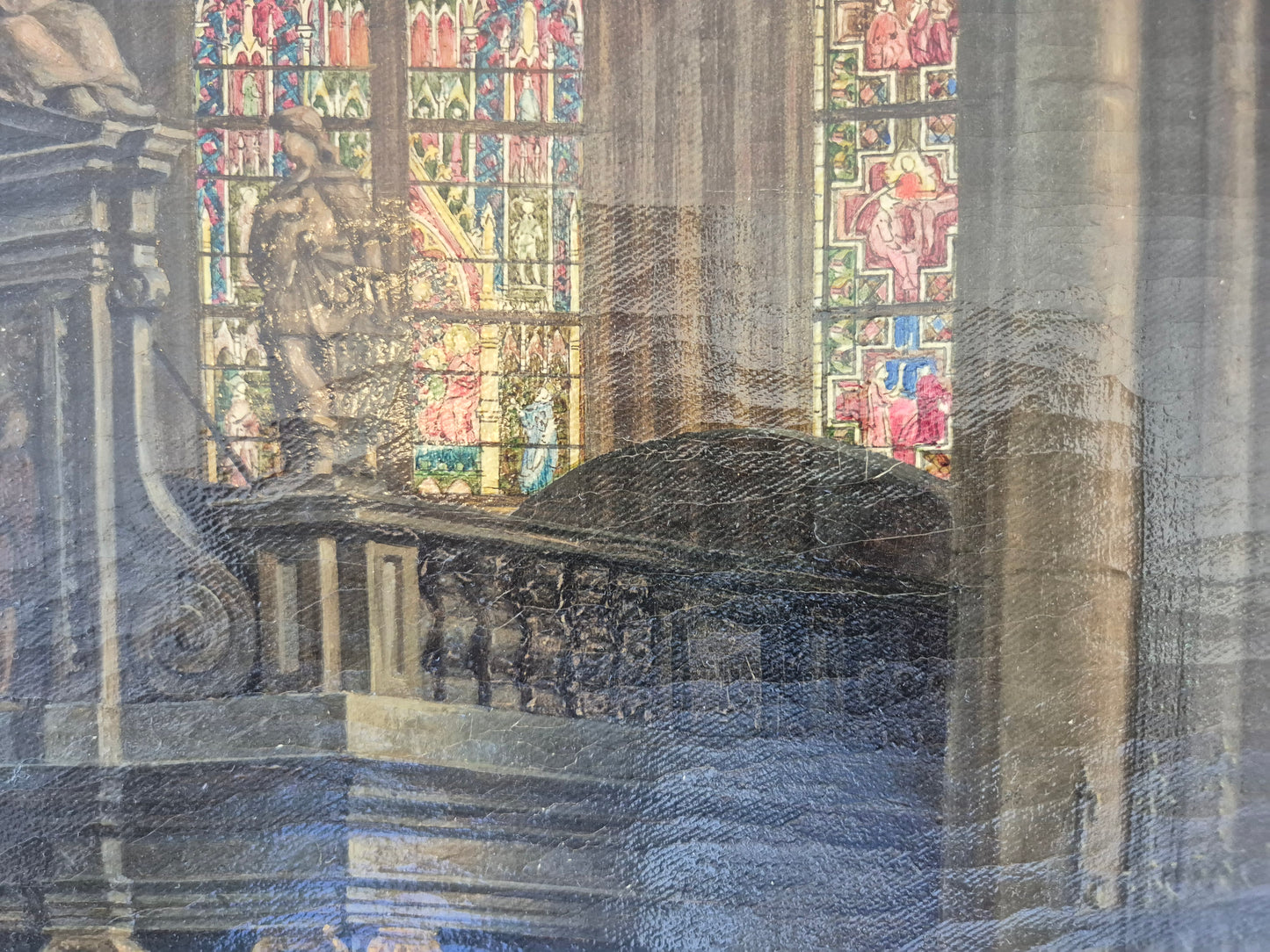 Theodor Groll (1857-1913) Ölgemälde Interior Kölner Dom 1888 93x73cm