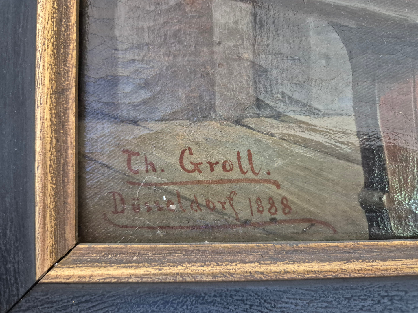 Theodor Groll (1857-1913) Ölgemälde Interior Kölner Dom 1888 93x73cm