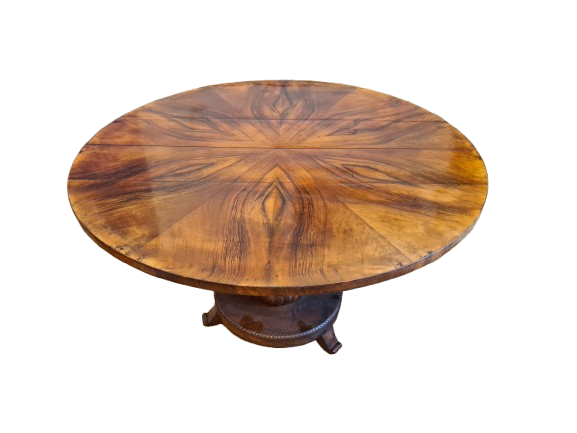 Biedermeier Esstisch Nussbaumholz 19 Jahrhundert Antik Mobiliar 111cm