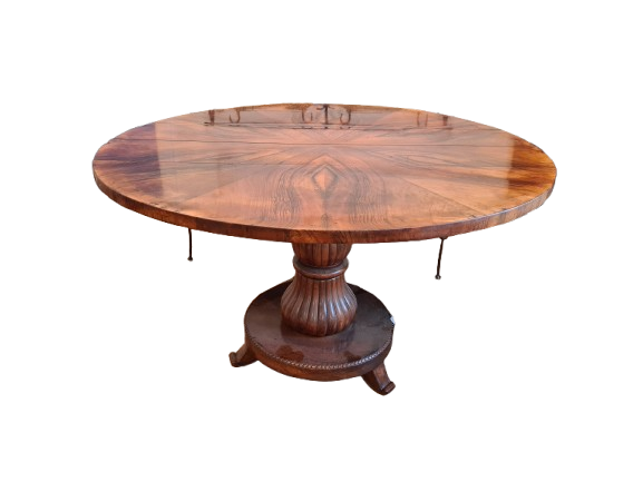 Biedermeier Esstisch Nussbaumholz 19 Jahrhundert Antik Mobiliar 111cm