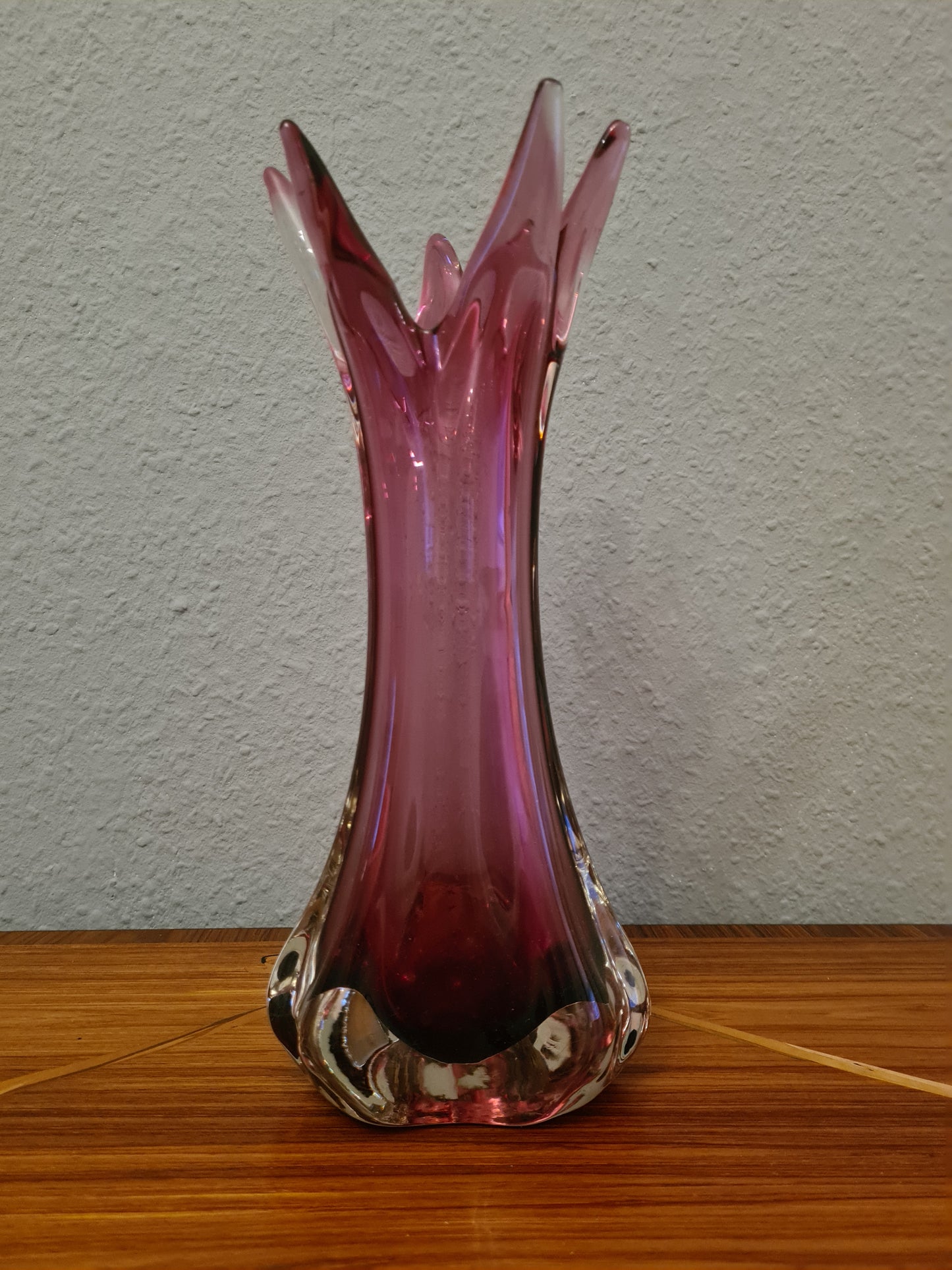 Violette Vase Muranoglas Fratelli Toso 1970er Sammlerglas 31cm