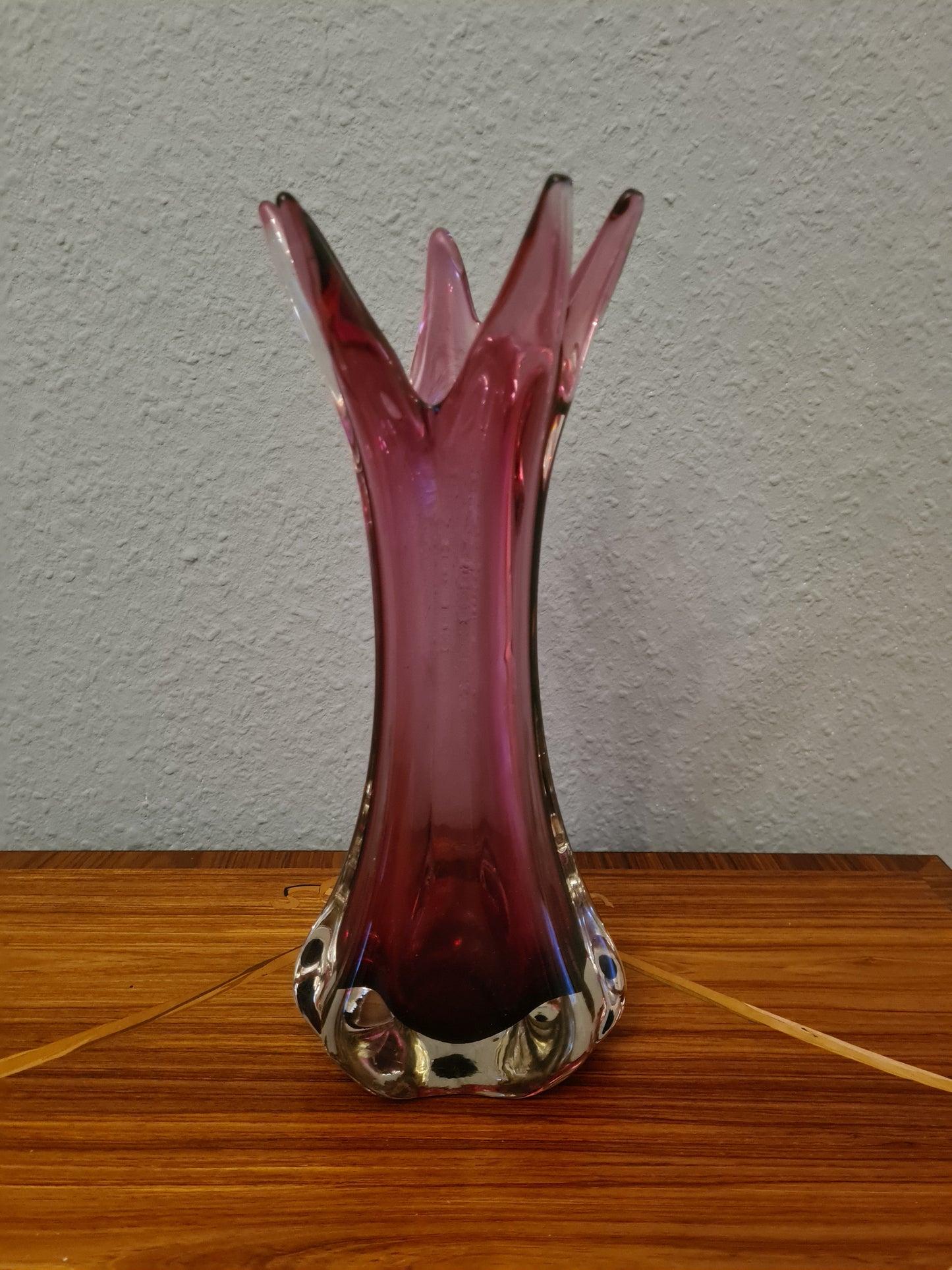 Violette Vase Muranoglas Fratelli Toso 1970er Sammlerglas 31cm