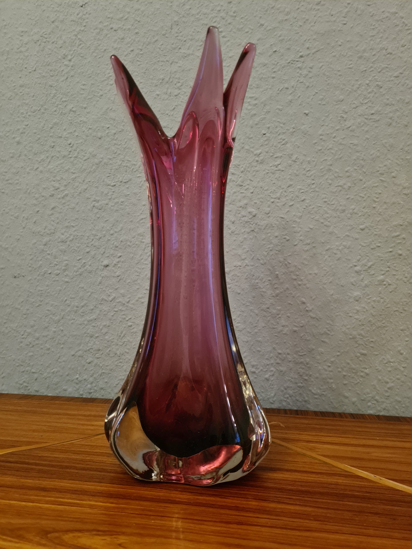 Violette Vase Muranoglas Fratelli Toso 1970er Sammlerglas 31cm
