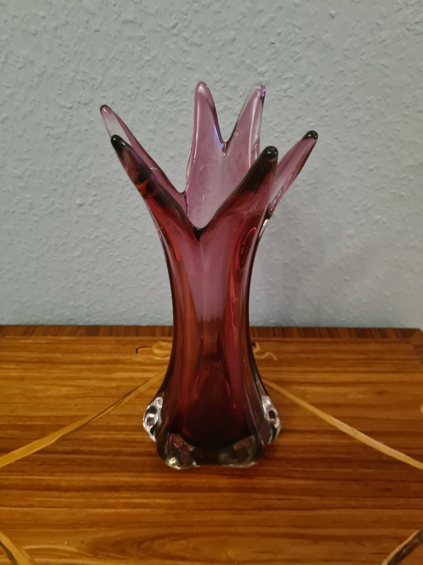 Violette Vase Muranoglas Fratelli Toso 1970er Sammlerglas 31cm