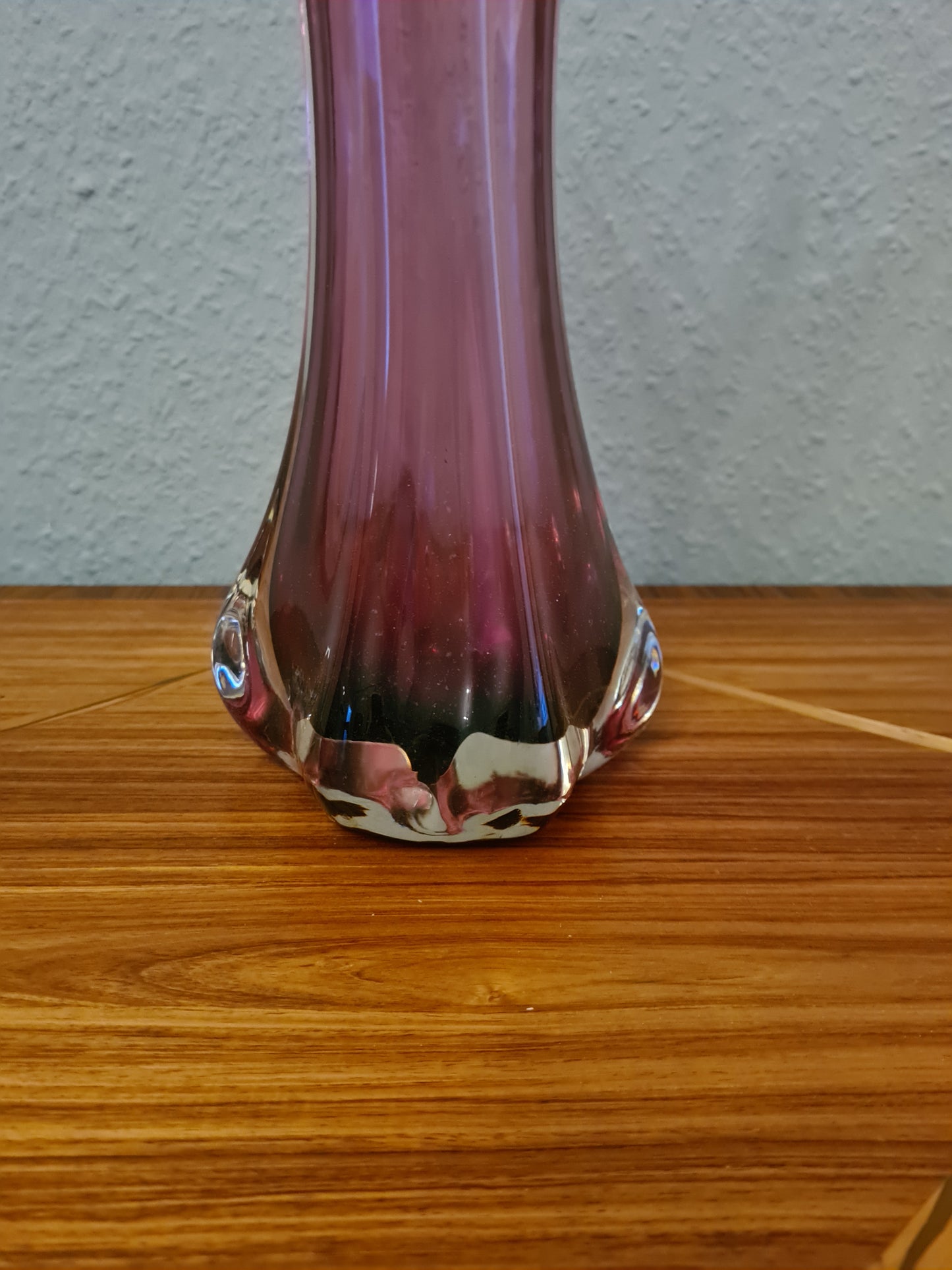 Violette Vase Muranoglas Fratelli Toso 1970er Sammlerglas 31cm