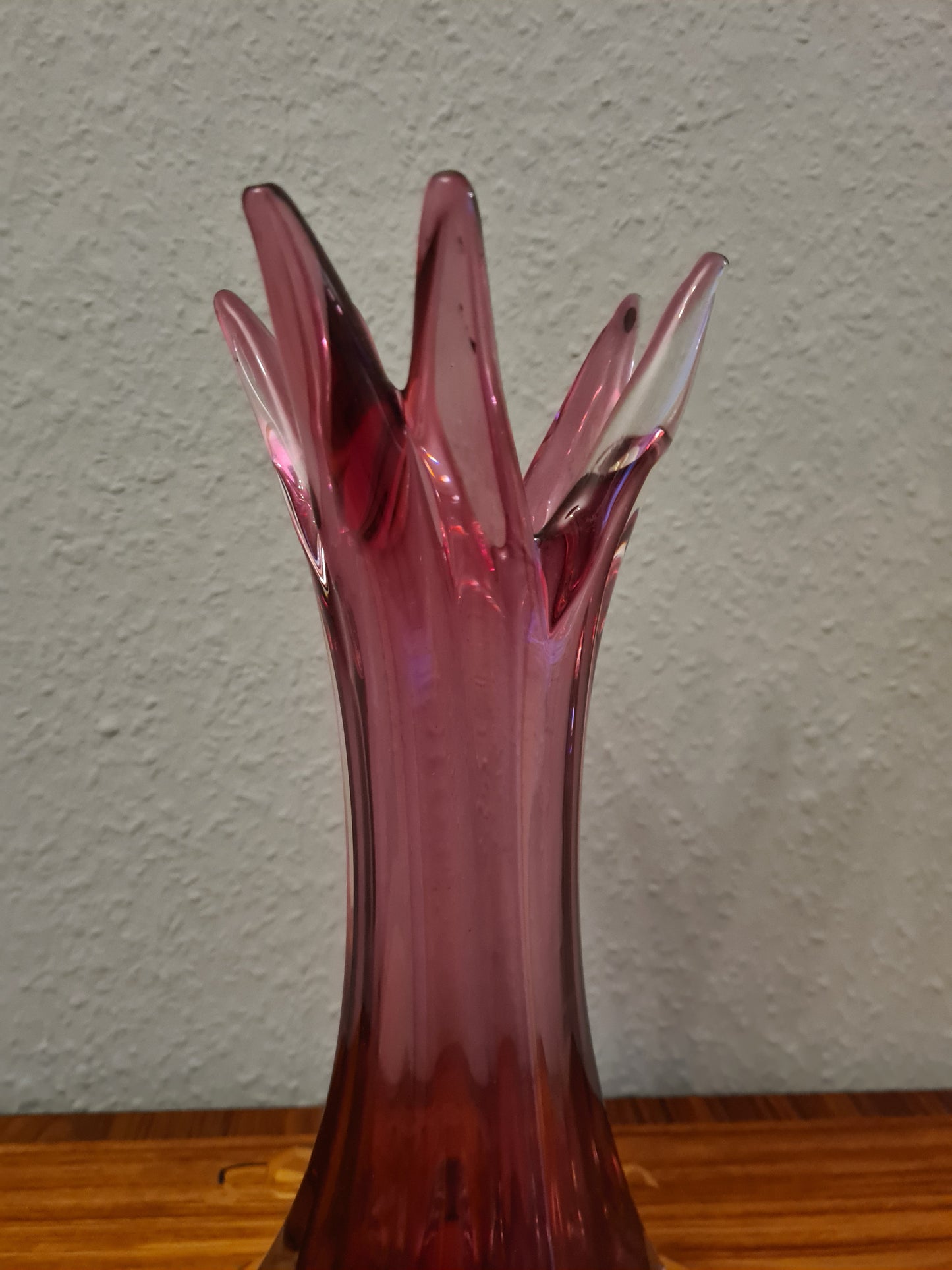 Violette Vase Muranoglas Fratelli Toso 1970er Sammlerglas 31cm