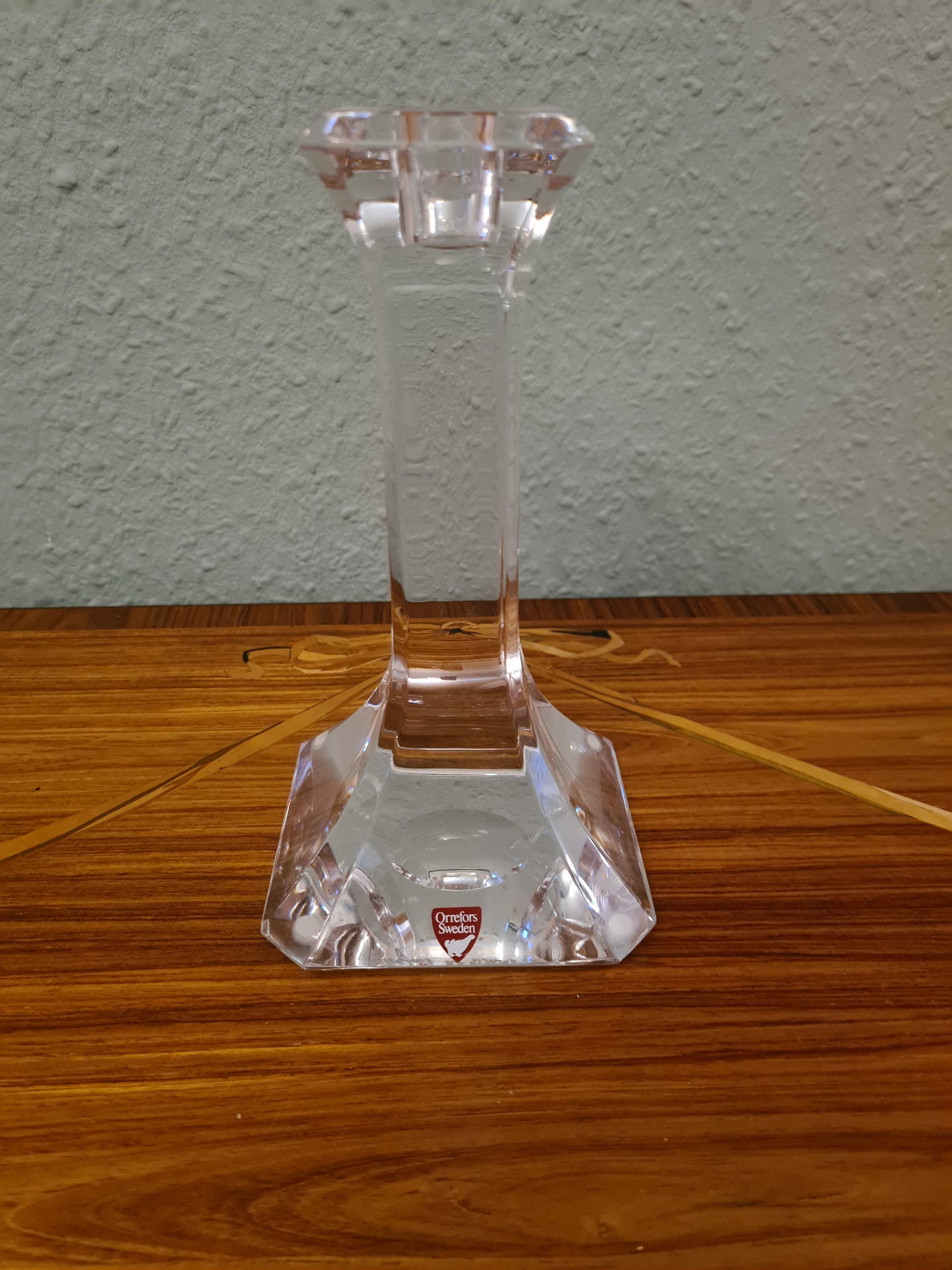 ORREFORS SWEDEN KRISTALLGLAS KERZENHALTER Signiert 20cm