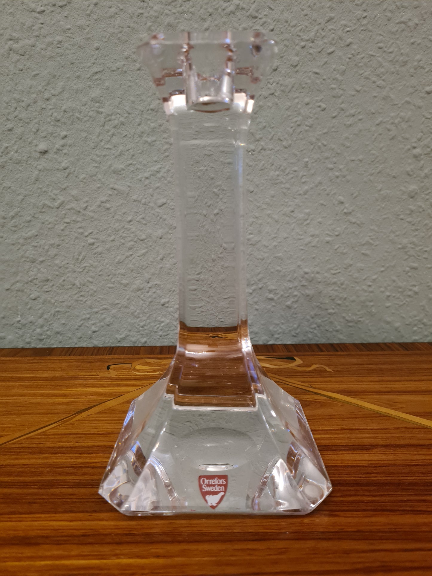 ORREFORS SWEDEN KRISTALLGLAS KERZENHALTER Signiert 20cm