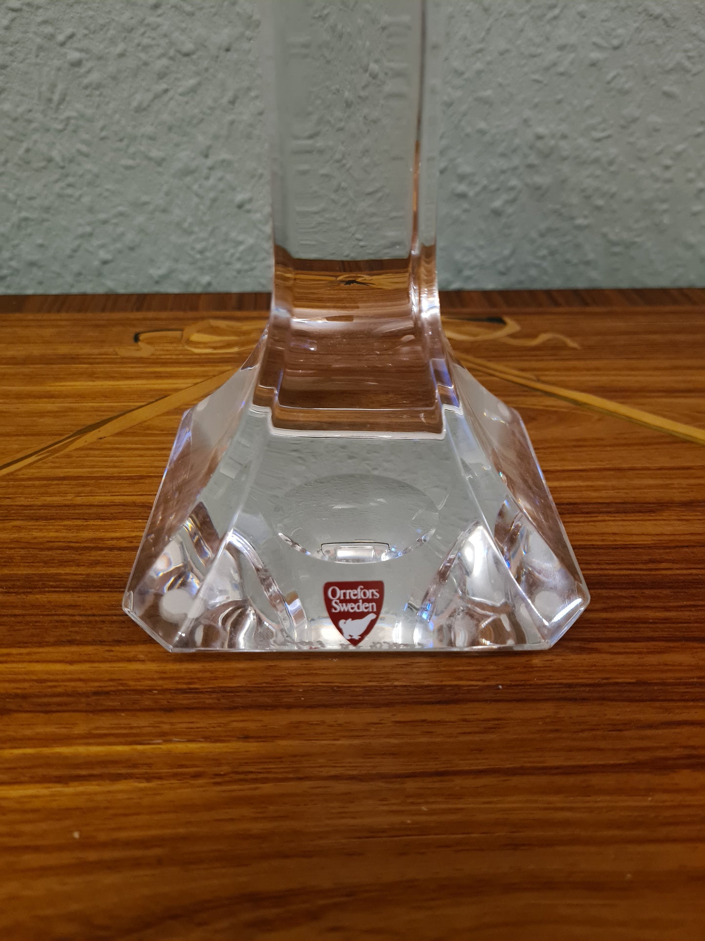 ORREFORS SWEDEN KRISTALLGLAS KERZENHALTER Signiert 20cm