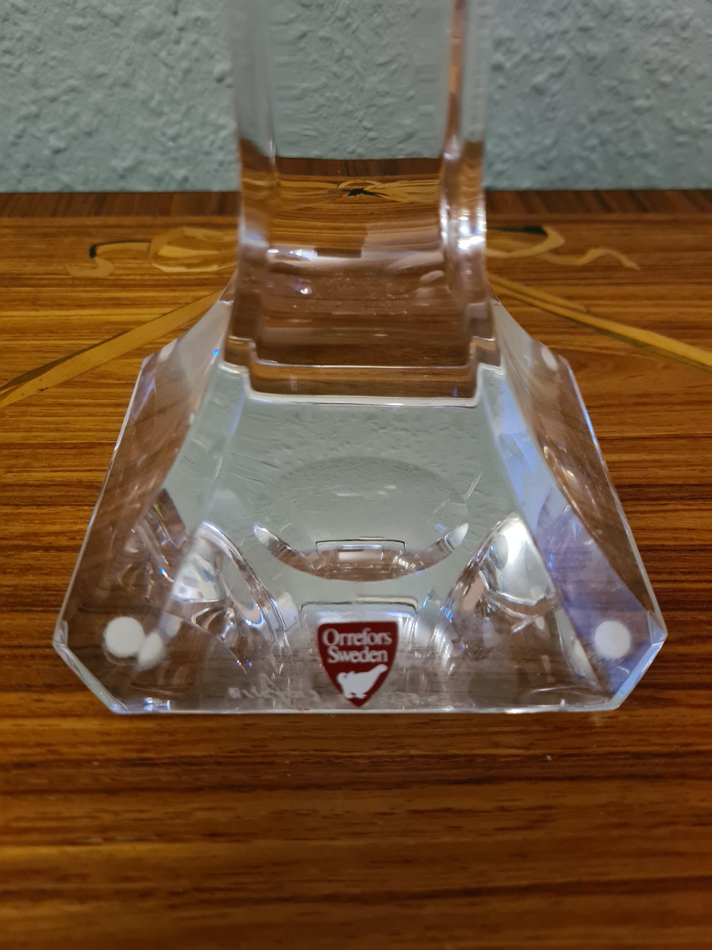 ORREFORS SWEDEN KRISTALLGLAS KERZENHALTER Signiert 20cm