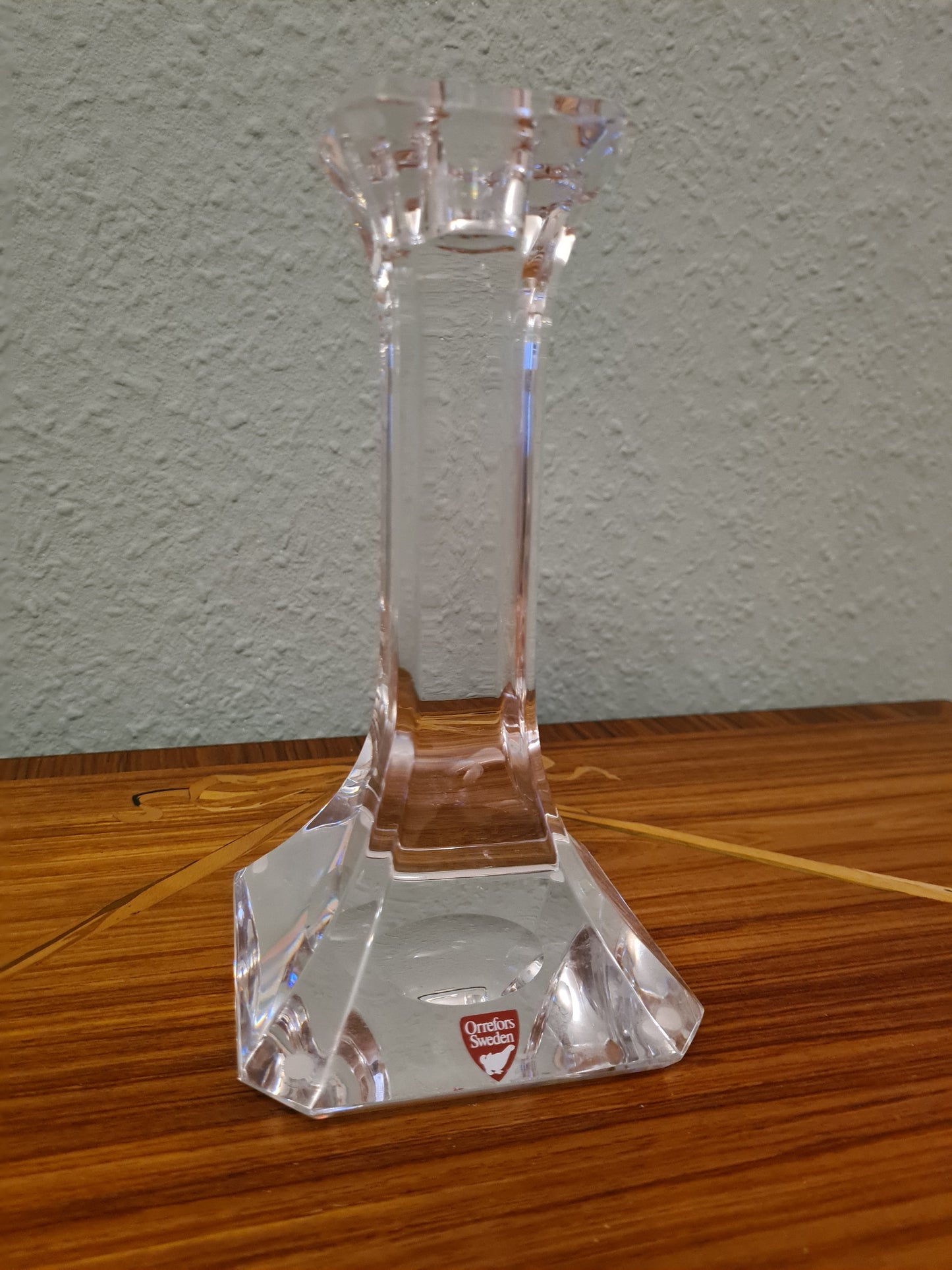 ORREFORS SWEDEN KRISTALLGLAS KERZENHALTER Signiert 20cm