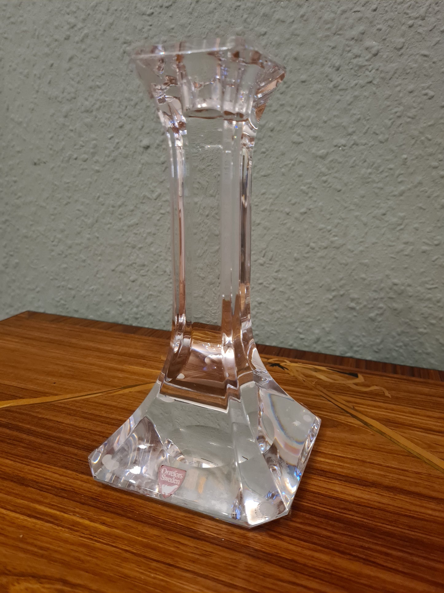 ORREFORS SWEDEN KRISTALLGLAS KERZENHALTER Signiert 20cm