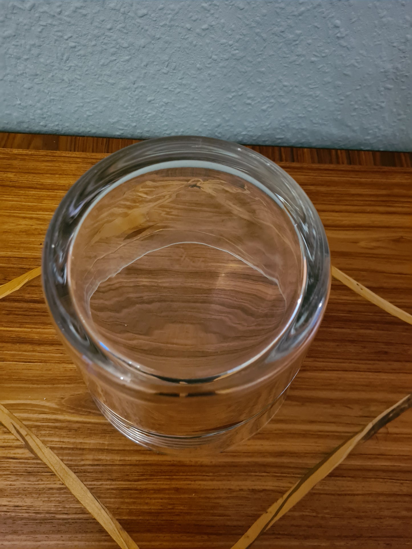 EISCH Künstler Glas Vase Schale Kübel Dekor goldene Blätter 18cm