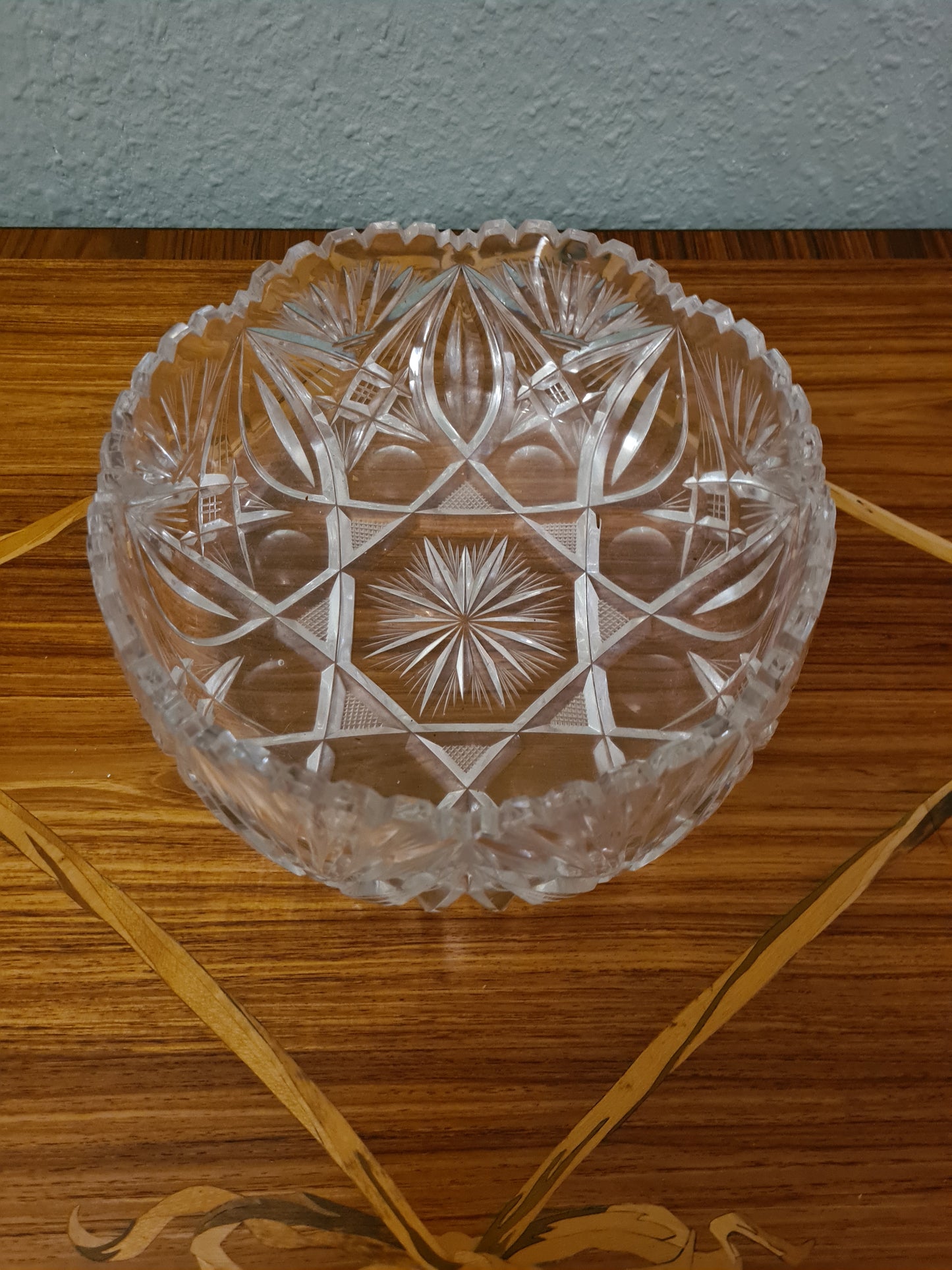 Obstschale Anbietschale Antik Glas Sternschliff Kristallglas 20cm