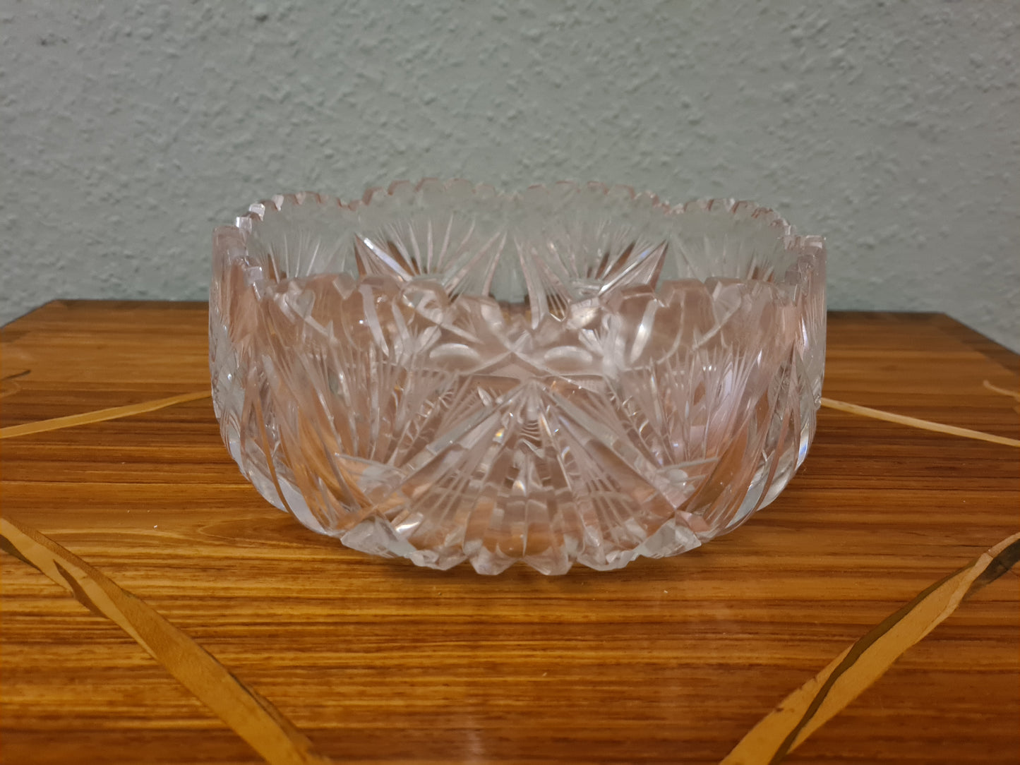 Obstschale Anbietschale Antik Glas Sternschliff Kristallglas 20cm