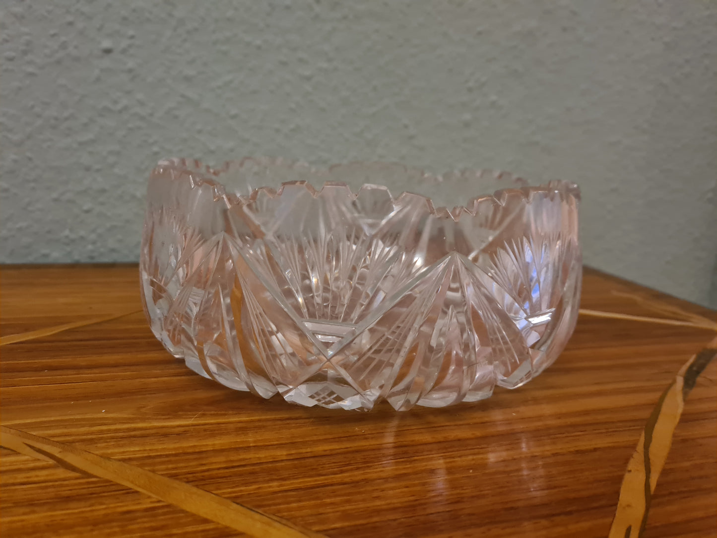 Obstschale Anbietschale Antik Glas Sternschliff Kristallglas 20cm