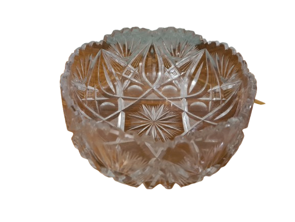 Obstschale Anbietschale Antik Glas Sternschliff Kristallglas 20cm