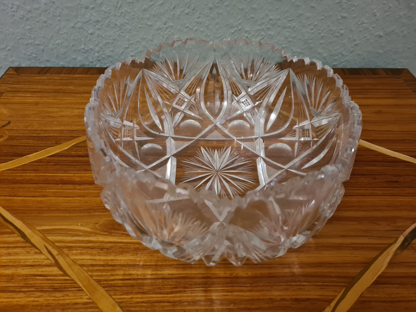 Obstschale Anbietschale Antik Glas Sternschliff Kristallglas 20cm