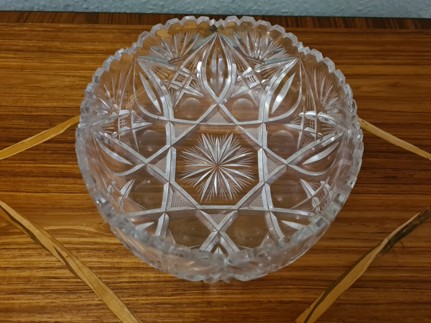 Obstschale Anbietschale Antik Glas Sternschliff Kristallglas 20cm