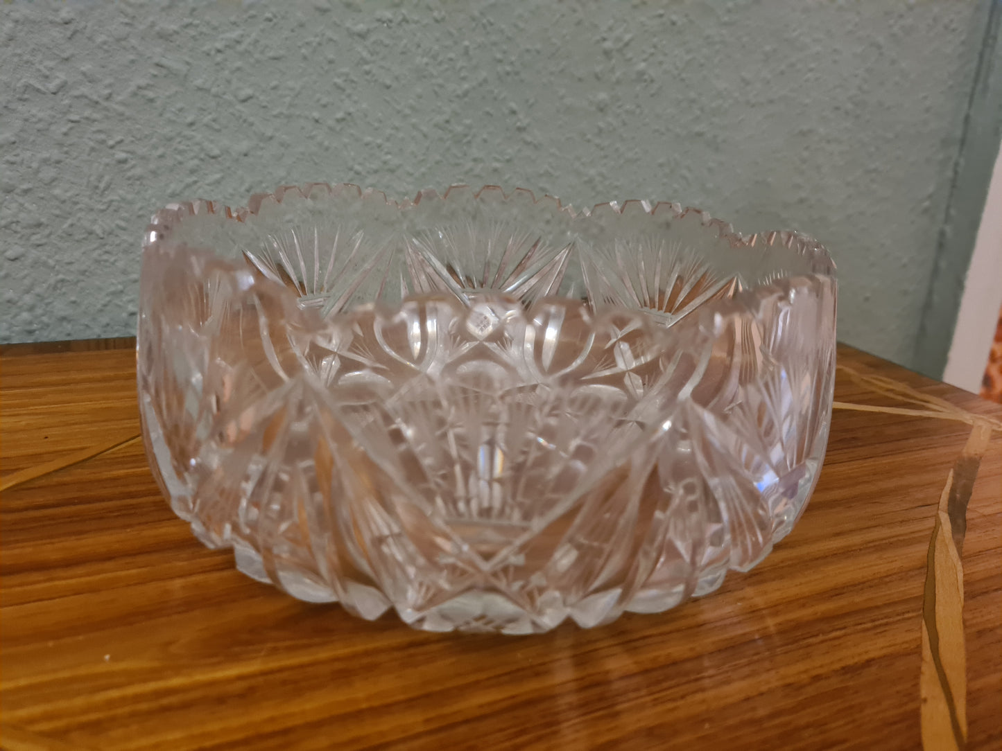 Obstschale Anbietschale Antik Glas Sternschliff Kristallglas 20cm