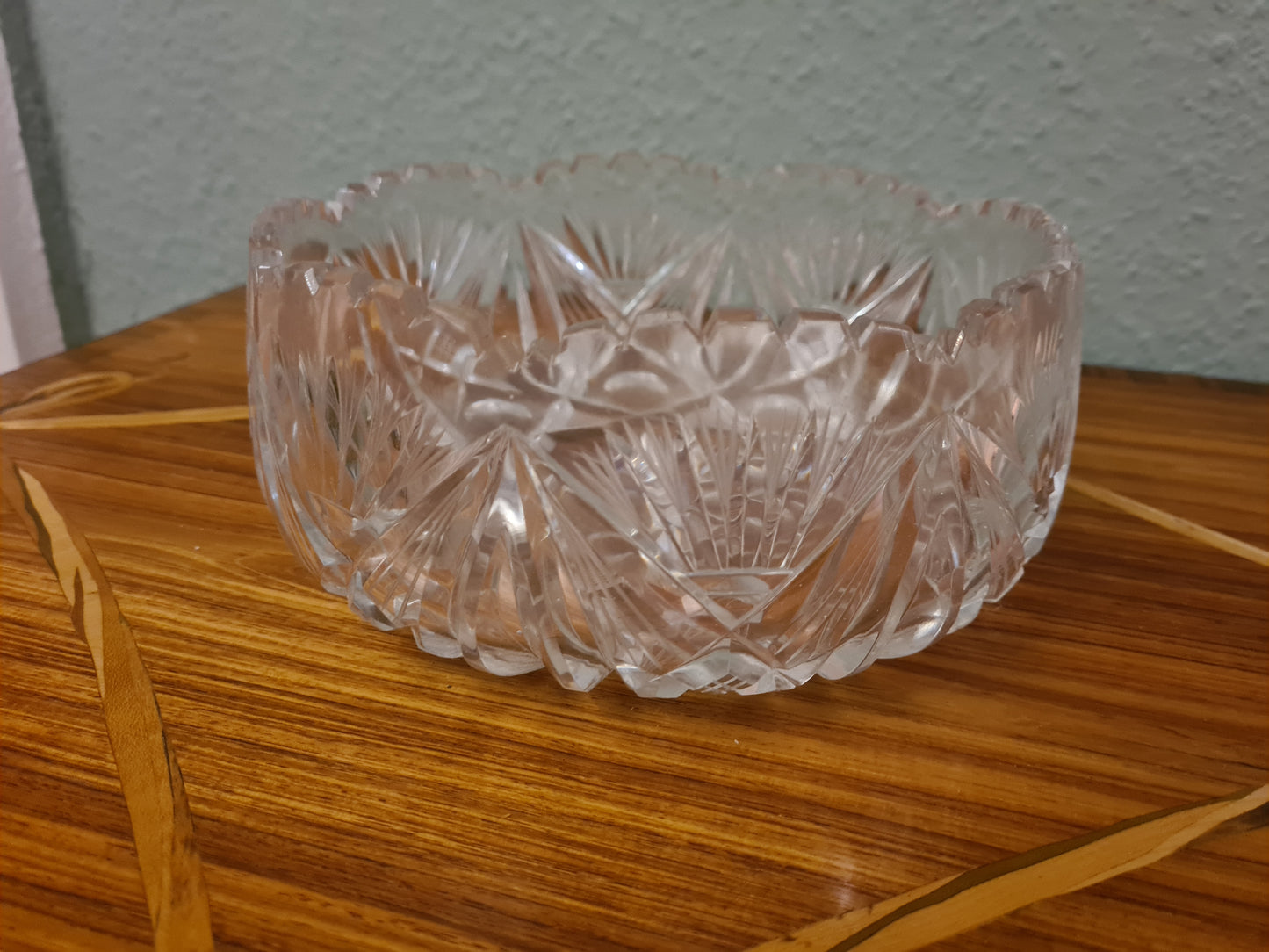 Obstschale Anbietschale Antik Glas Sternschliff Kristallglas 20cm