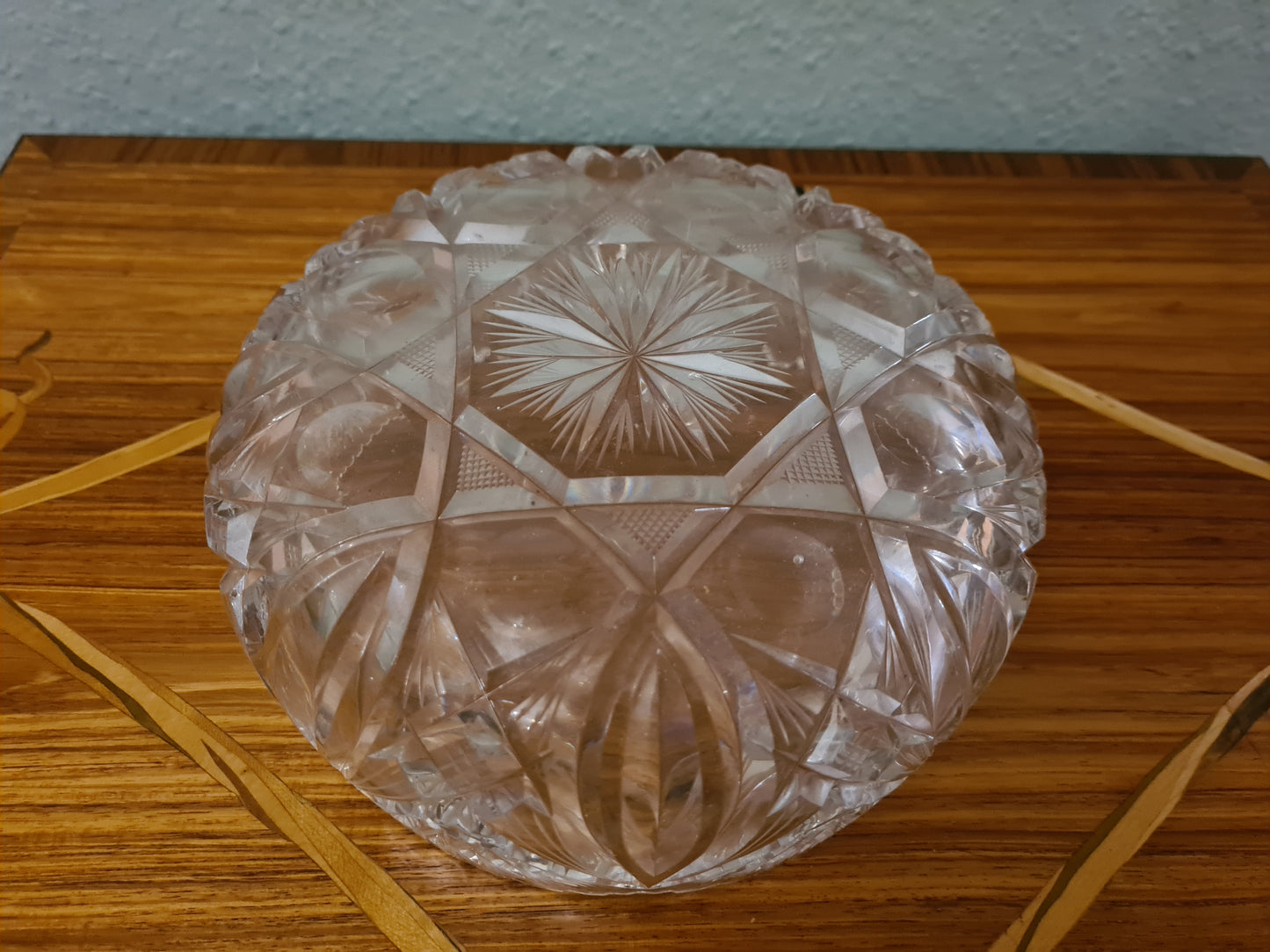 Obstschale Anbietschale Antik Glas Sternschliff Kristallglas 20cm