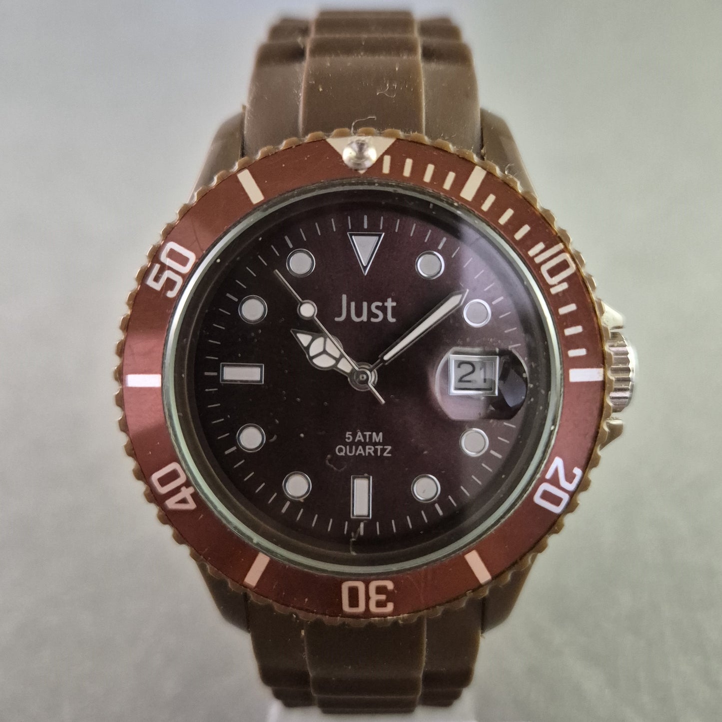 Sportliche Just Damenarmband Uhr – Braun mit Datumsanzeige