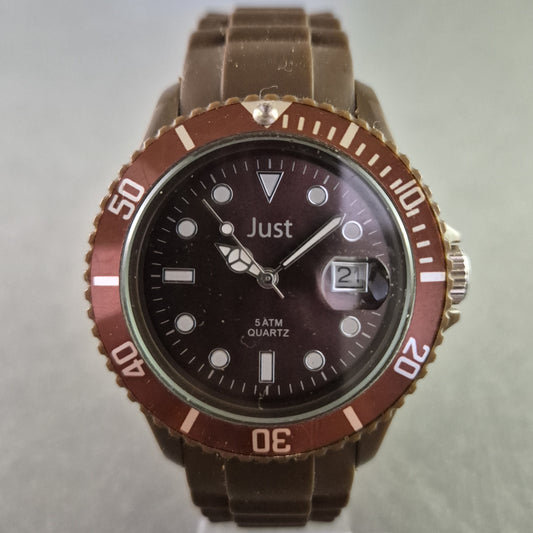 Sportliche Just Damenarmband Uhr – Braun mit Datumsanzeige
