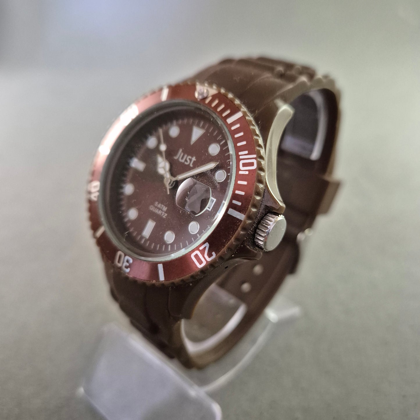 Sportliche Just Damenarmband Uhr – Braun mit Datumsanzeige