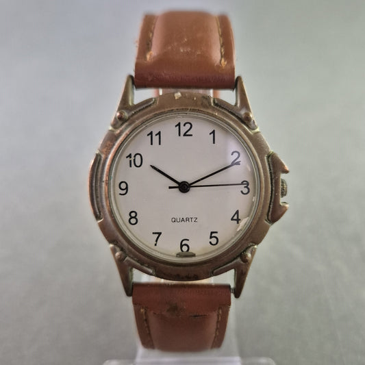 Vintage Damenarmband Uhr – Klassisch mit braunem Lederarmband