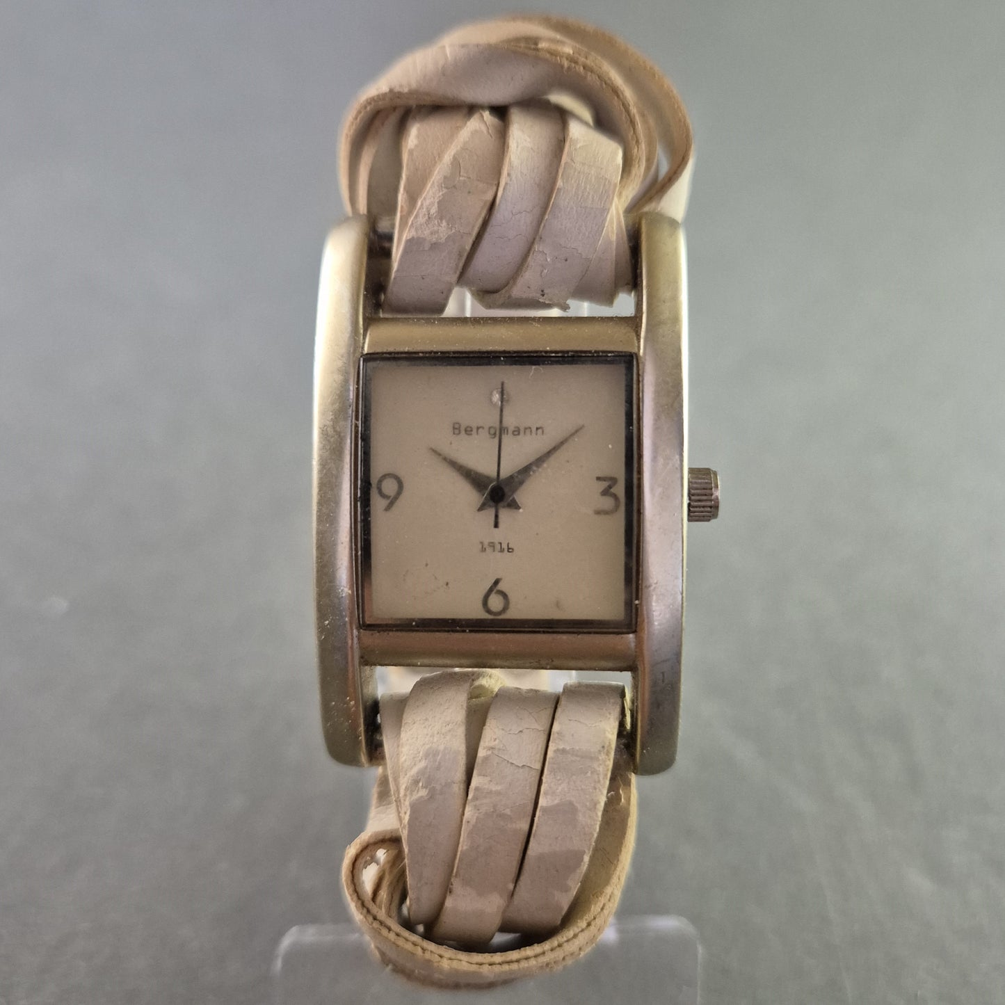 Bergmann Damenarmband Uhr – Rechteckgehäuse mit Lederband