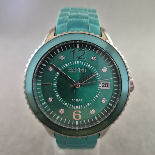 Modische Esprit Quarz Uhr – Türkisgrünes Design mit 10 BAR Wasserschutz