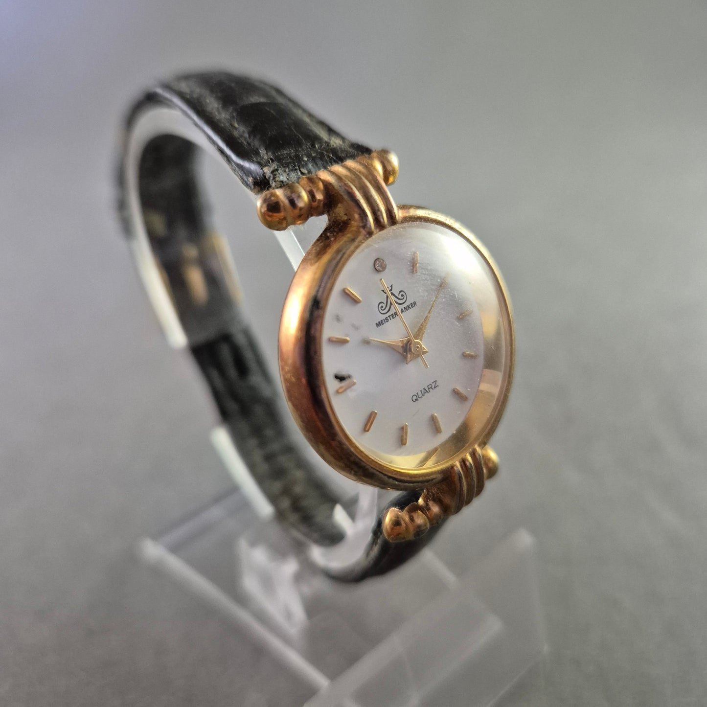Klassische Meister Anker Quarz Uhr – Goldene Eleganz im Mini-Format