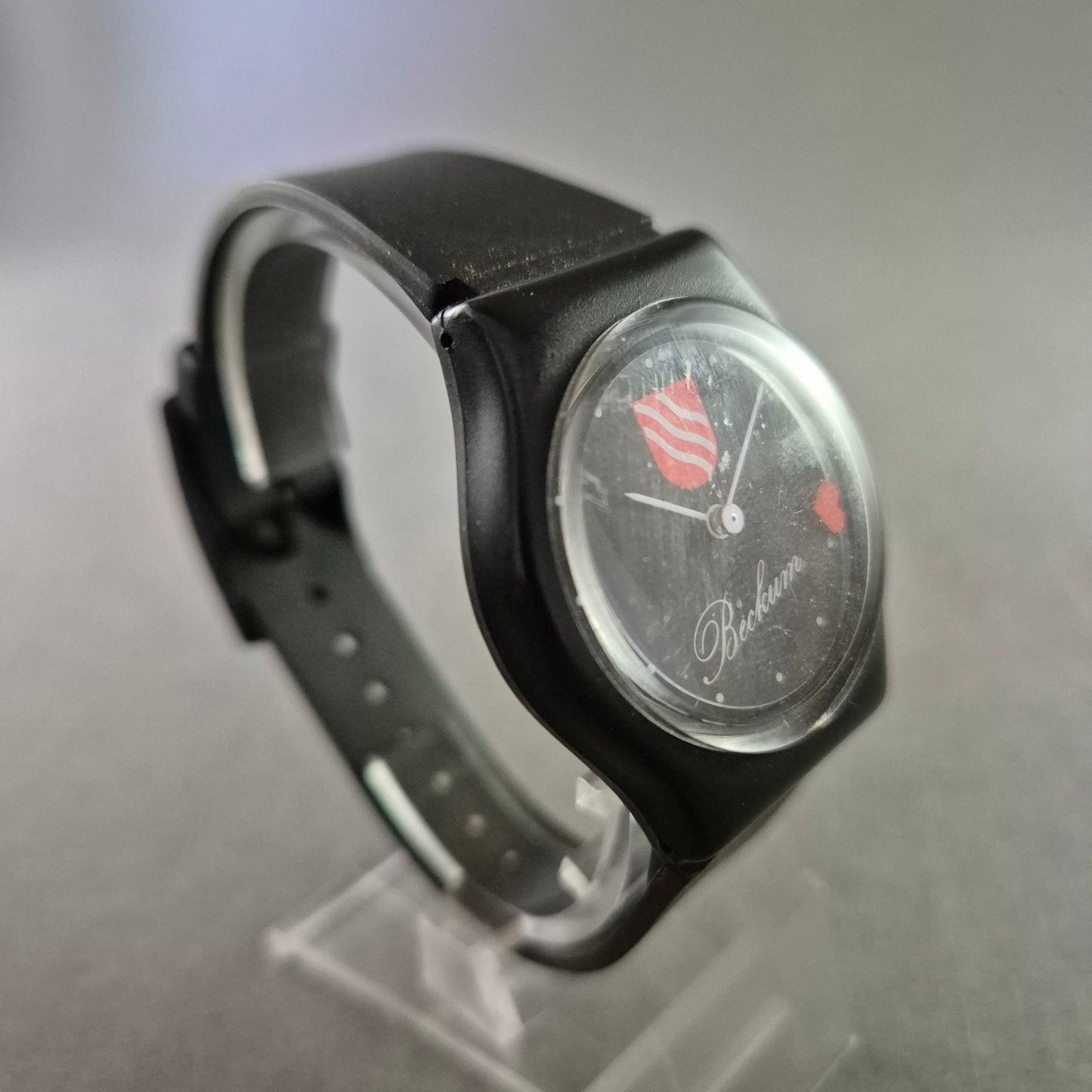 Schwarze Beckum Souvenir-Uhr – Liebhaber-Stück mit Stadtwappen