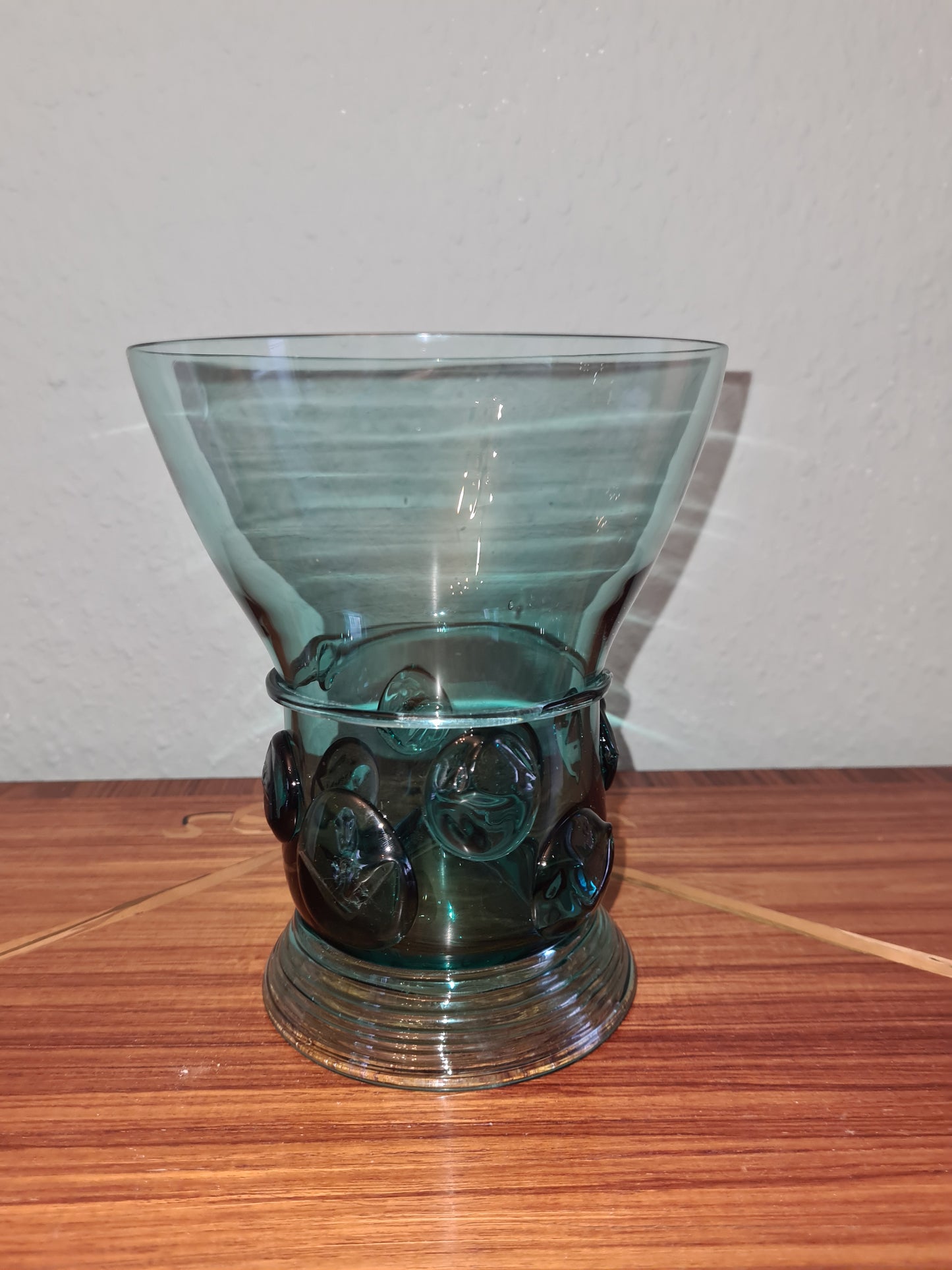 Berkemeyer Studioglas Signiert 1980 Sammler Glas Blau 16x14cm