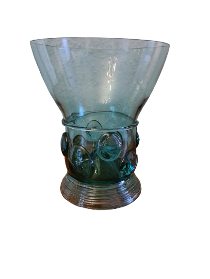 Berkemeyer Studioglas Signiert 1980 Sammler Glas Blau 16x14cm