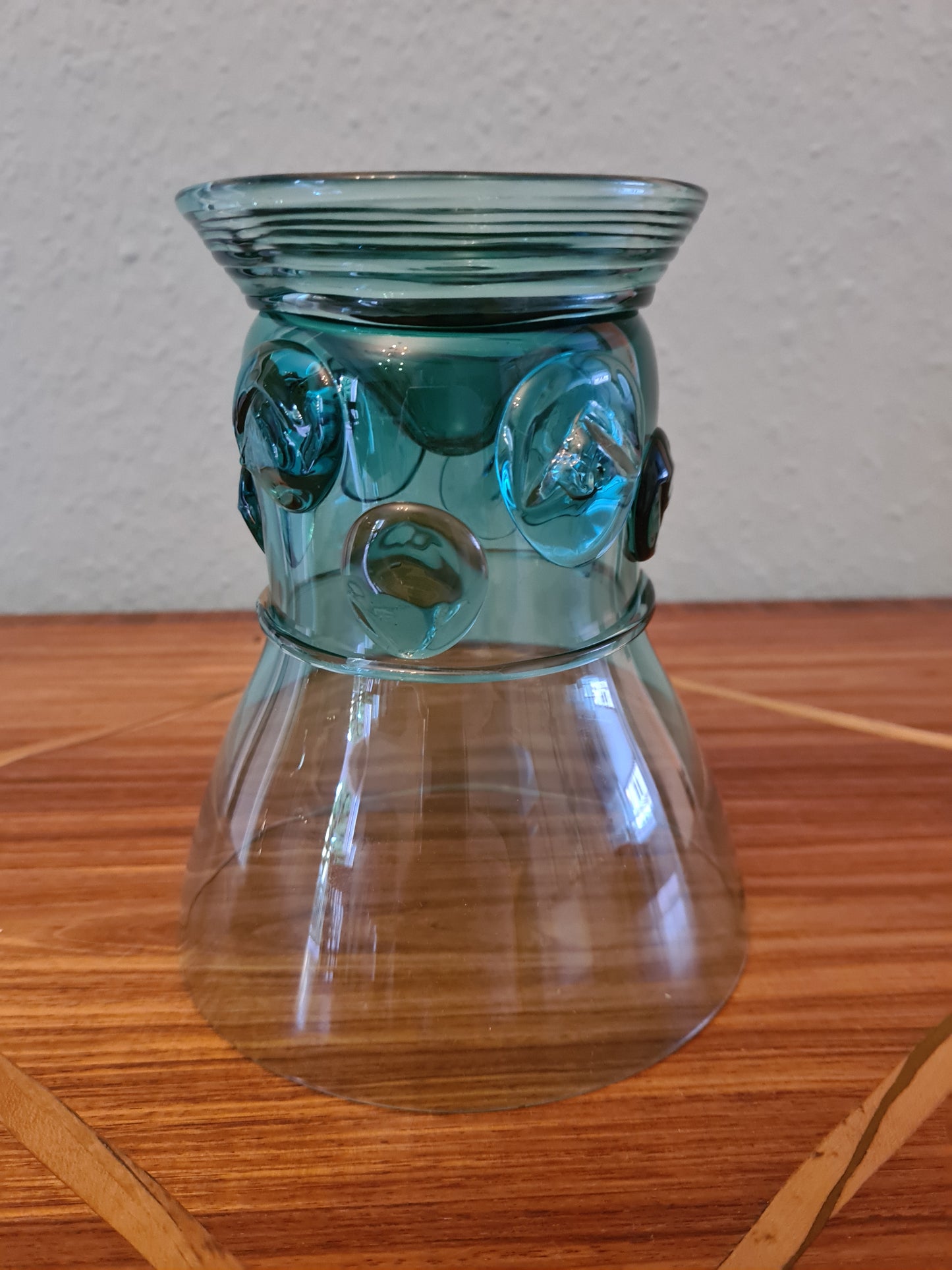 Berkemeyer Studioglas Signiert 1980 Sammler Glas Blau 16x14cm