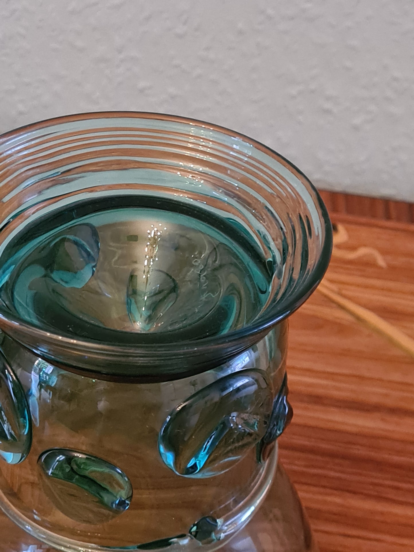 Berkemeyer Studioglas Signiert 1980 Sammler Glas Blau 16x14cm