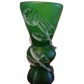 Antike Sammlervase  Grünes Glas mit Applikationen 17x8cm