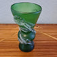 Antike Sammlervase  Grünes Glas mit Applikationen 17x8cm