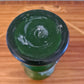 Antike Sammlervase  Grünes Glas mit Applikationen 17x8cm