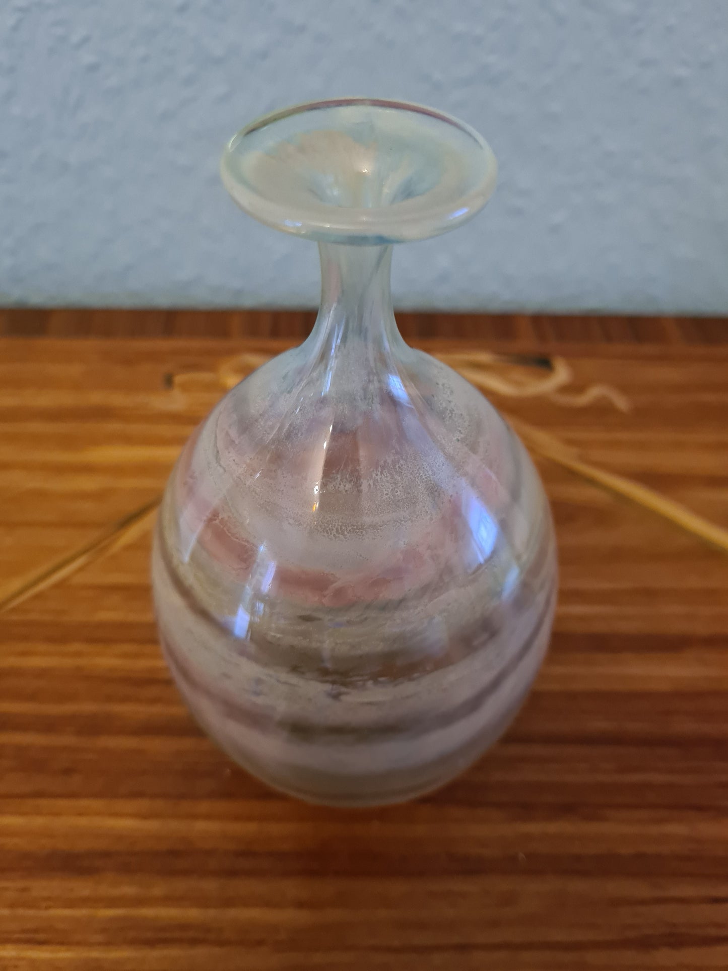 GLASBLÄSEREI SCHMID Signiert 1981 Vase Sammlerglas 15x7cm