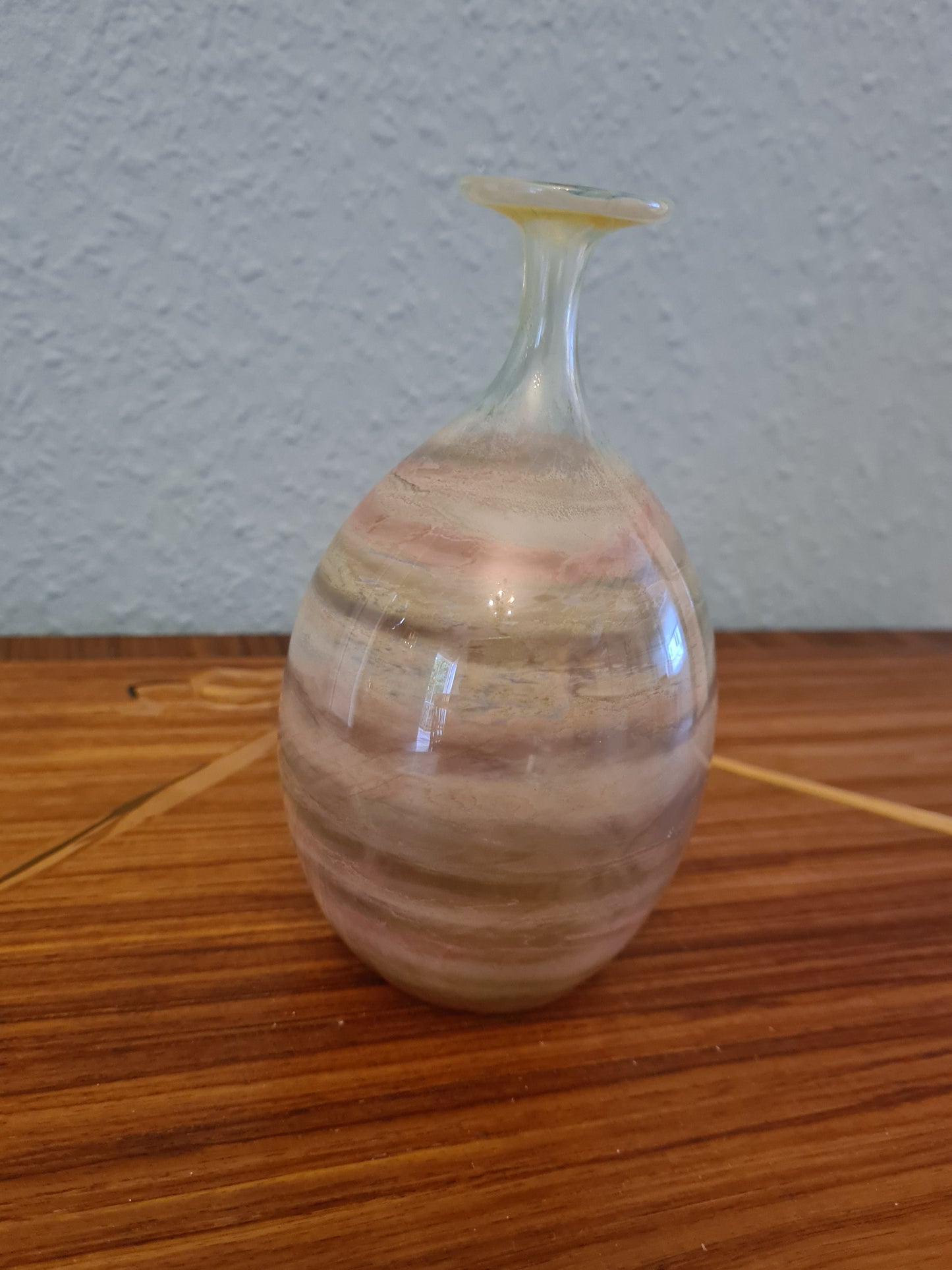 GLASBLÄSEREI SCHMID Signiert 1981 Vase Sammlerglas 15x7cm