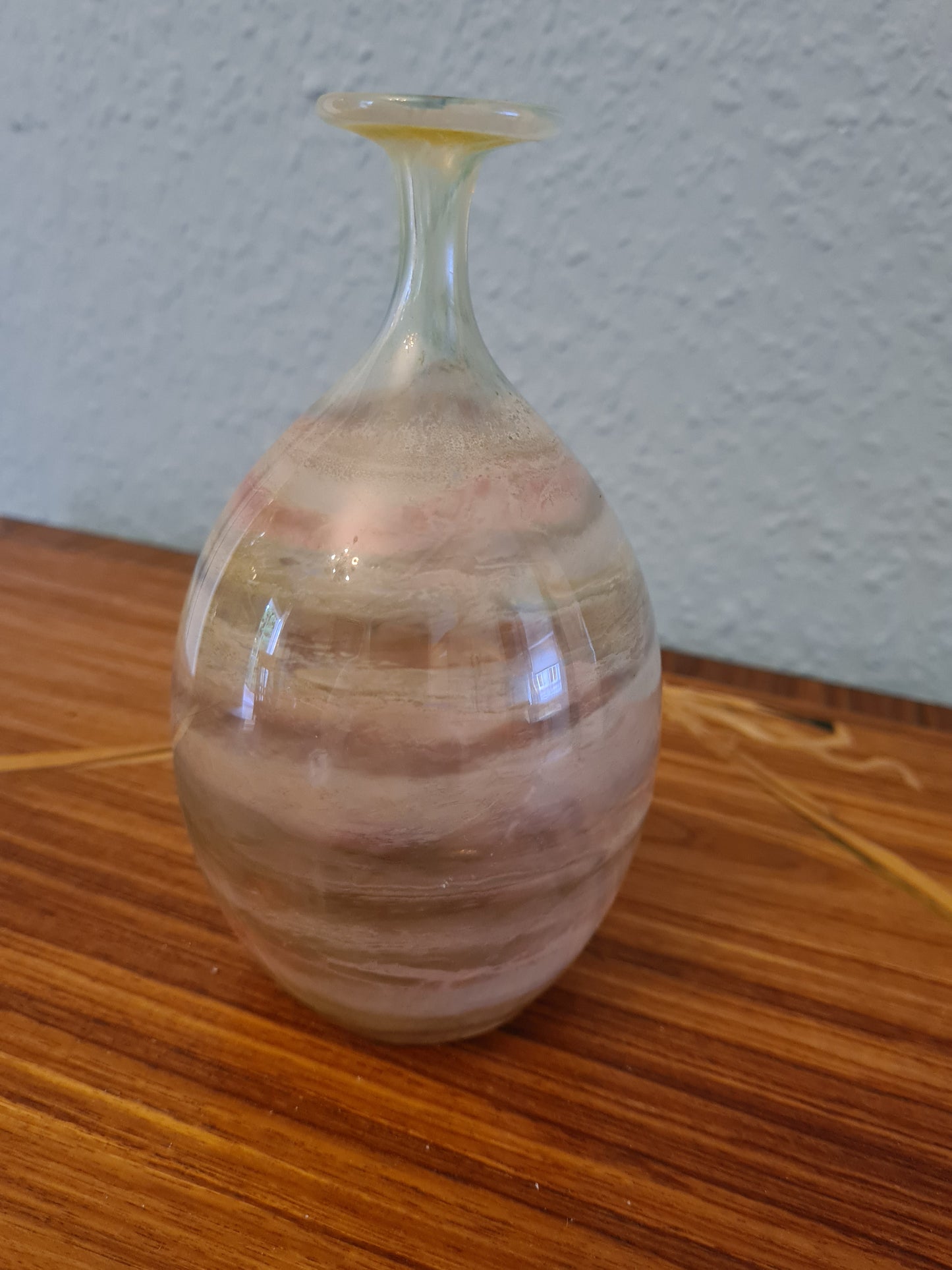 GLASBLÄSEREI SCHMID Signiert 1981 Vase Sammlerglas 15x7cm
